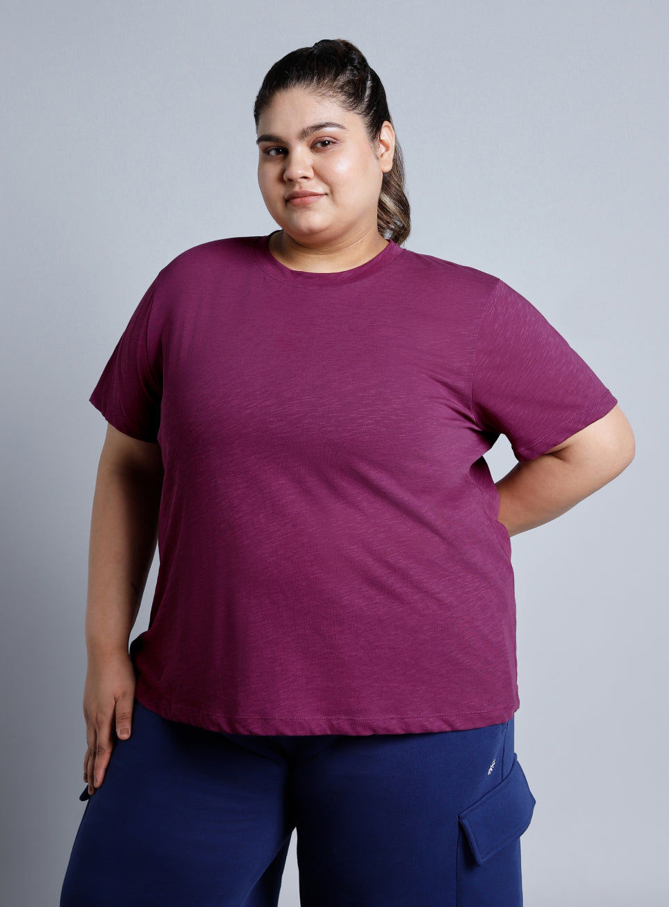 Women's Purple Yoga Flow Plus Size T-shirt