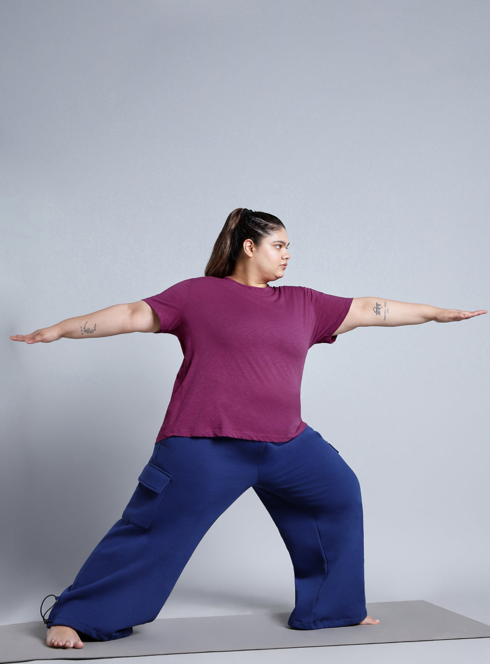 Women's Purple Yoga Flow Plus Size T-shirt