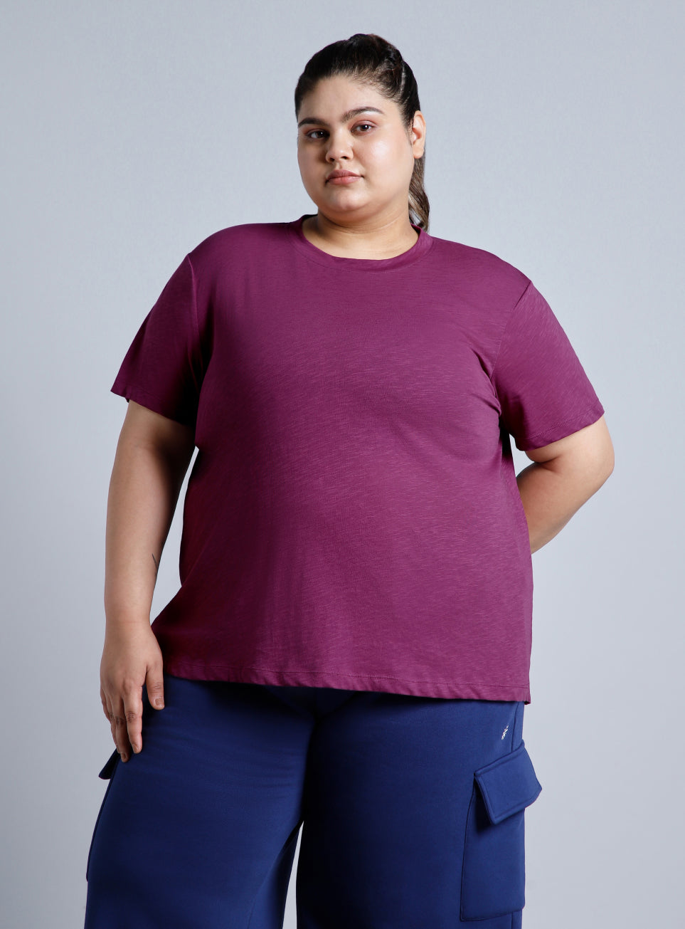 Women's Purple Yoga Flow Plus Size T-shirt