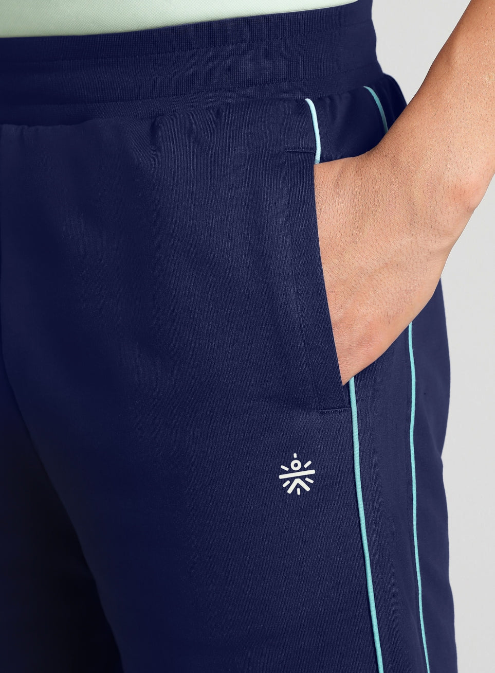 Men's Navy Edge Line Training Plus Size Shorts