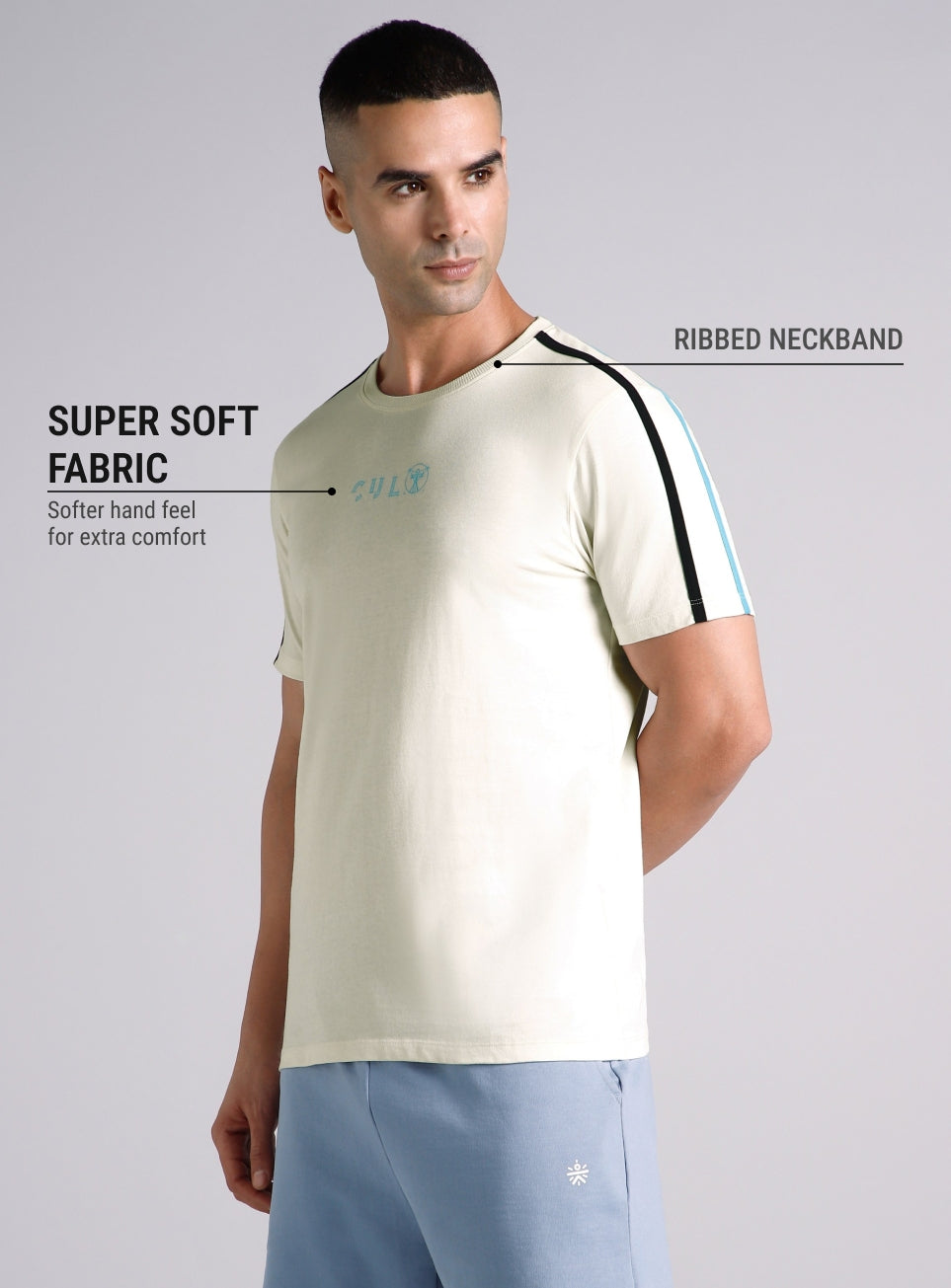 Men's White Contrast Playday T-shirt