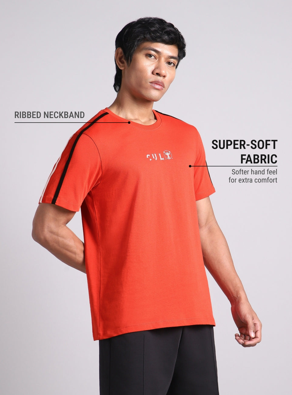 Men's Orange Contrast Playday T-shirt