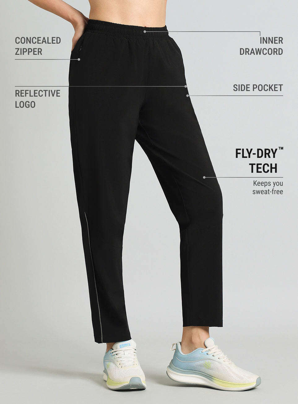 Women's Black Night Run Trackpants