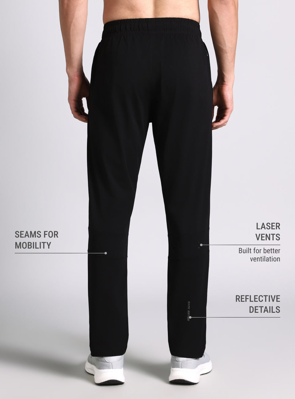Men's Black Dark Series Running Trackpants