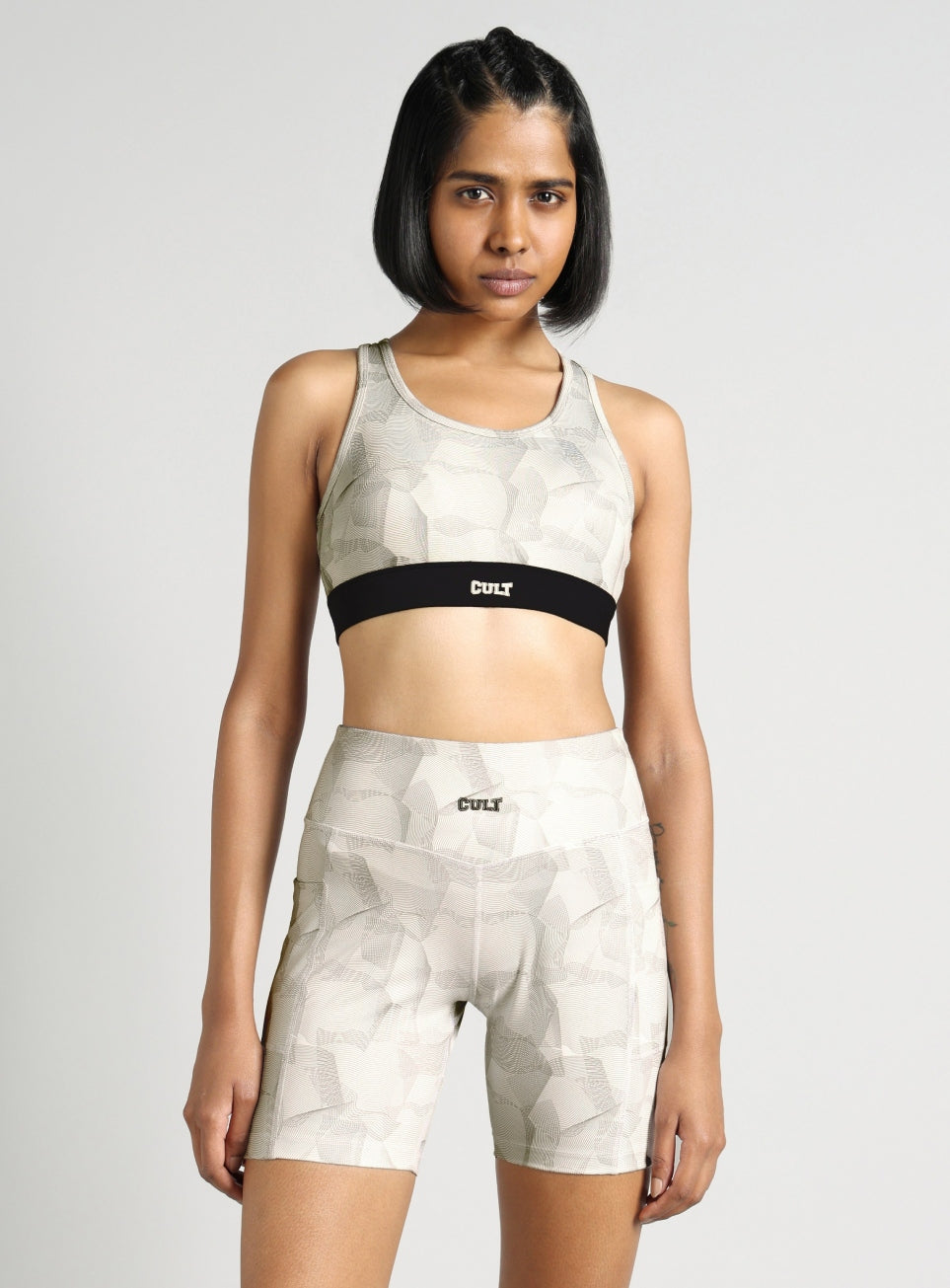Women's White True Black Combat High Support Bra