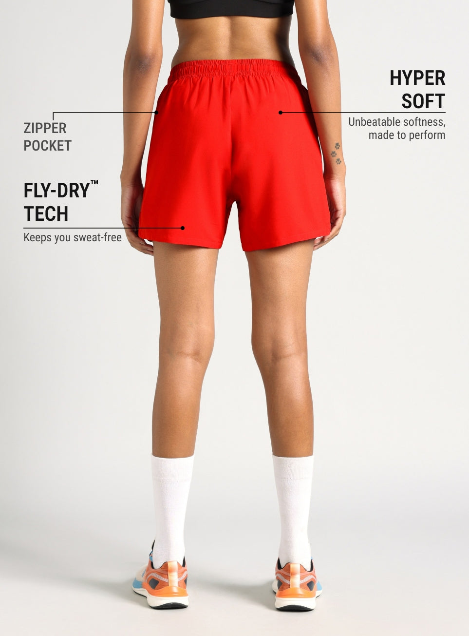 Women's Red After Dark Running Shorts