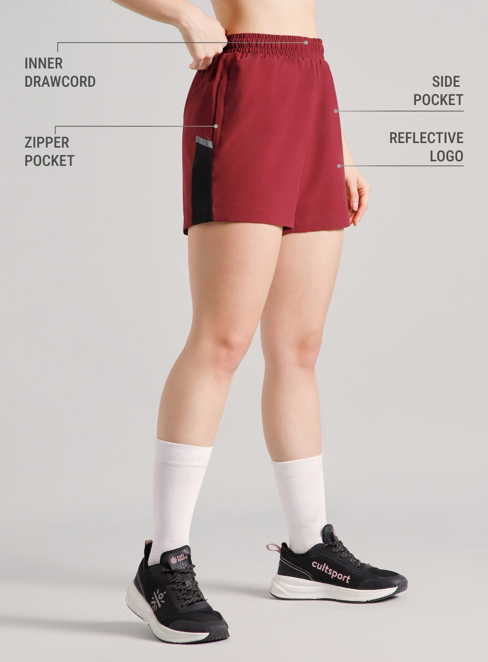 Women's Maroon Moonlight Runner's Shorts