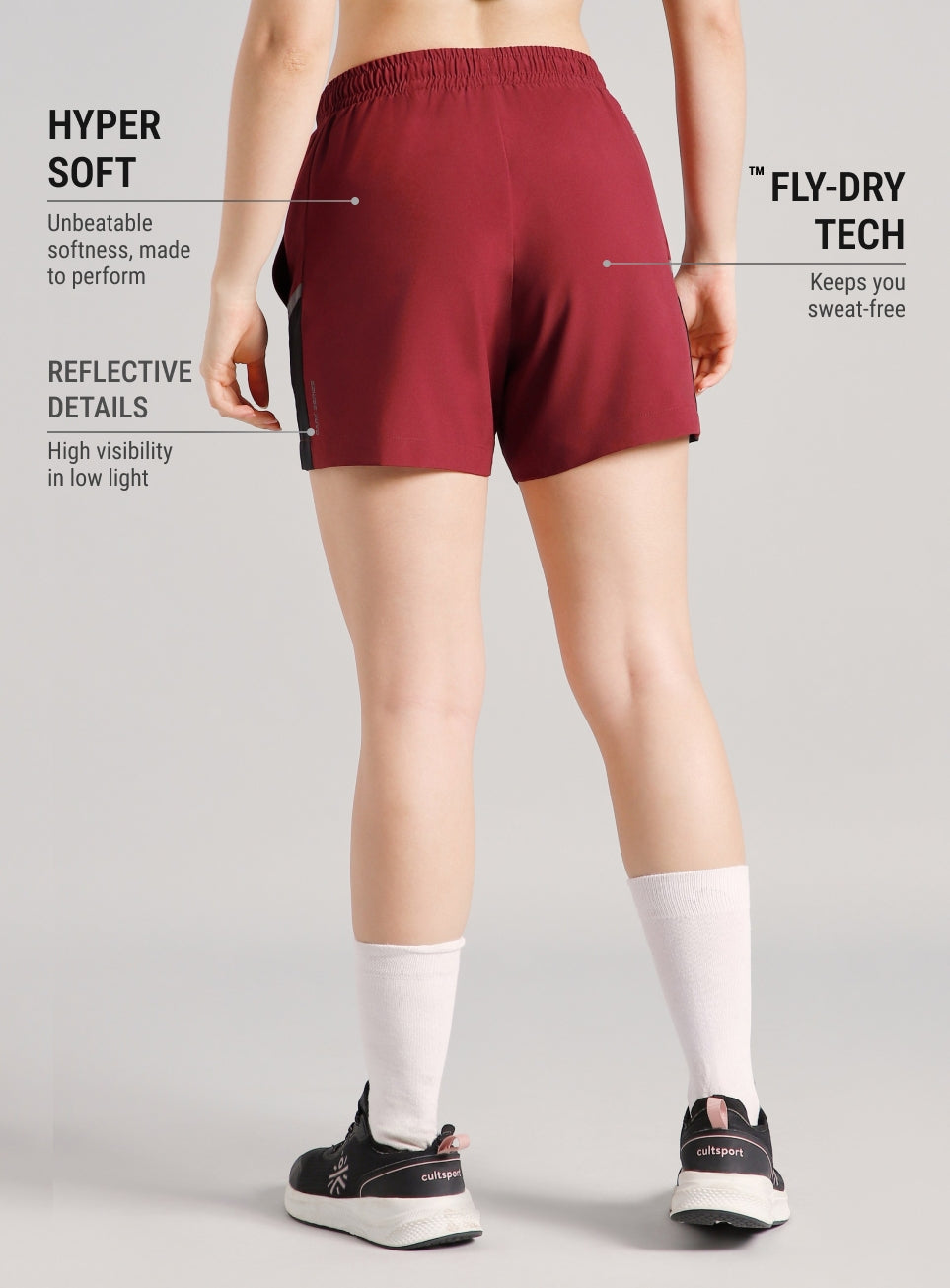 Women's Maroon Moonlight Runner's Shorts