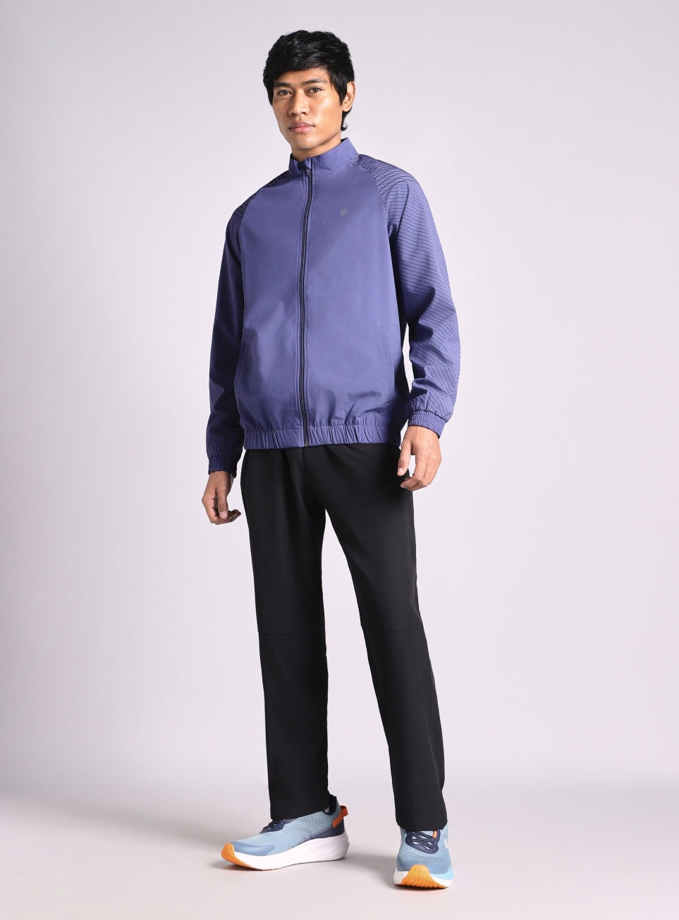 Men's Blue Energy Map Printed Light Weight Jacket