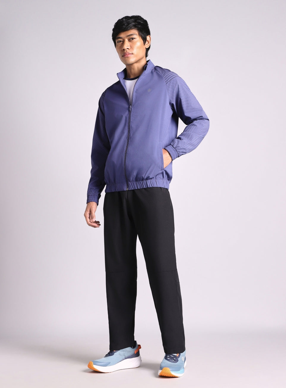 Men's Blue Energy Map Printed Light Weight Jacket