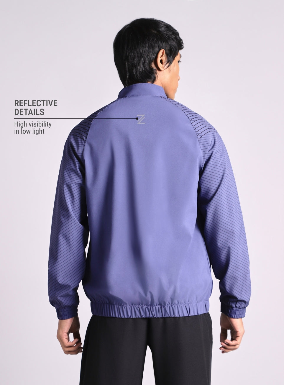 Men's Blue Energy Map Printed Light Weight Jacket