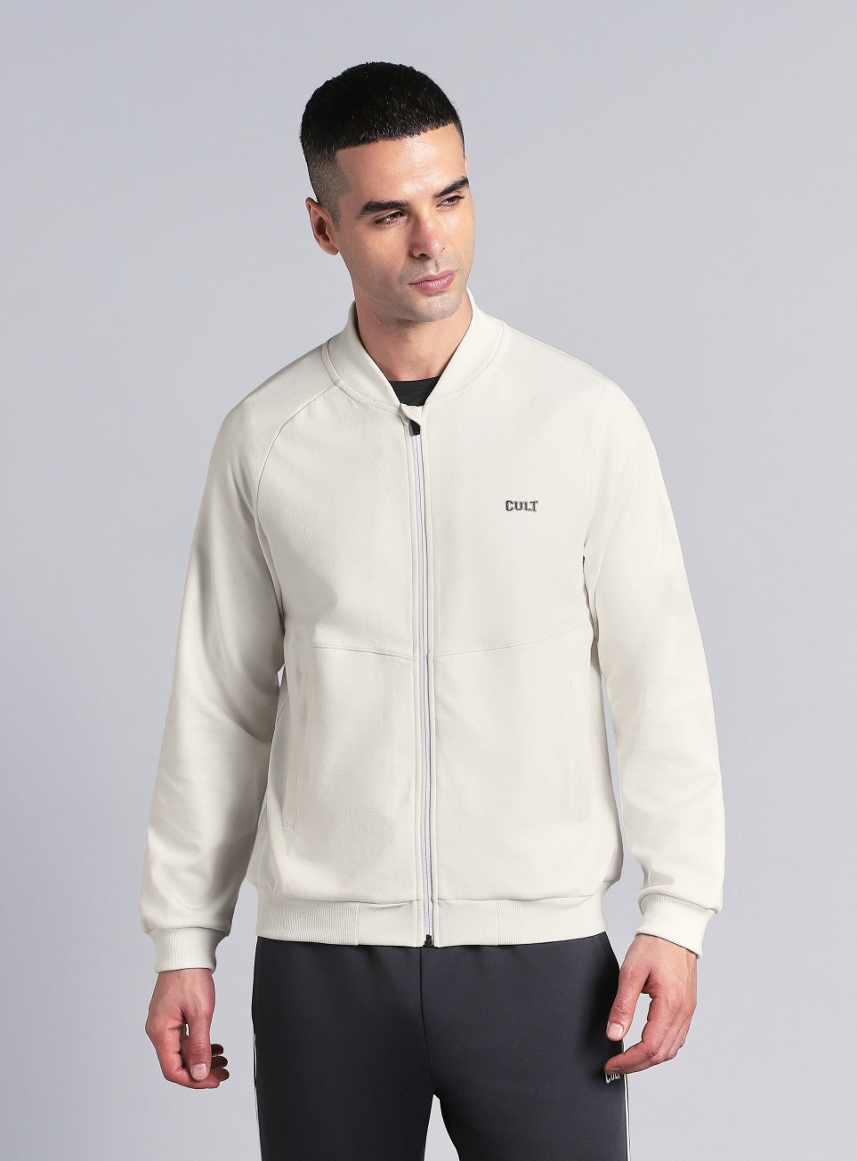 Men's White Combat Training Bomber Jacket