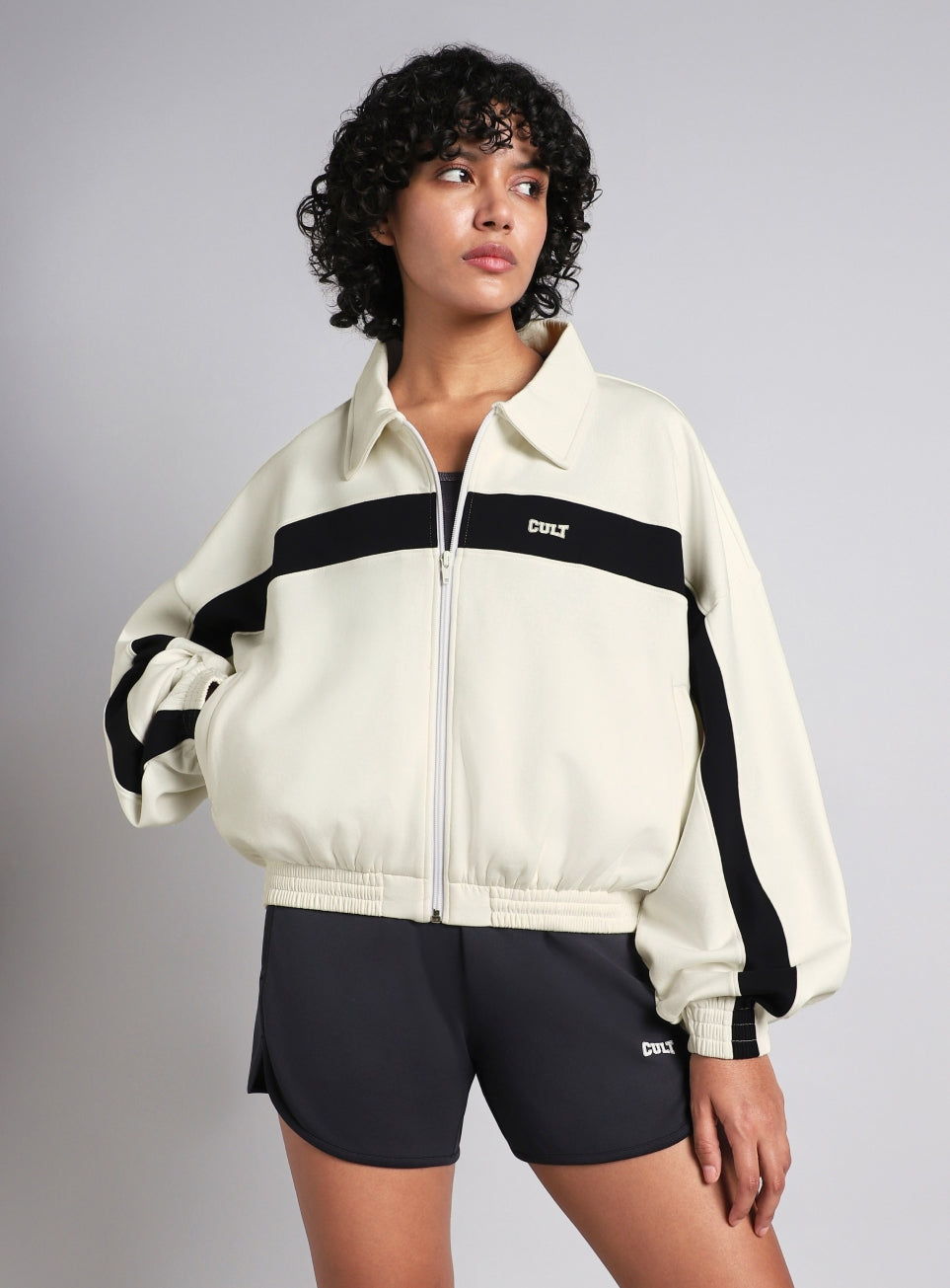Women's White Train Combat Boxy Fit Jacket