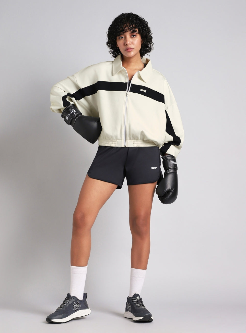 Women's White Train Combat Boxy Fit Jacket