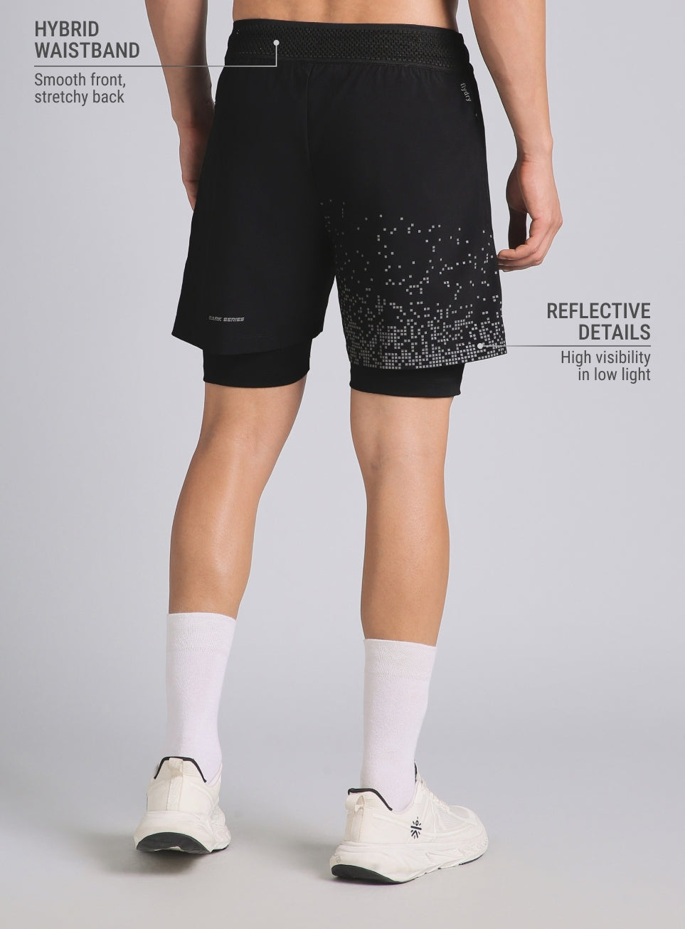 Men's Black After Dark In-Built Tights Running Shorts