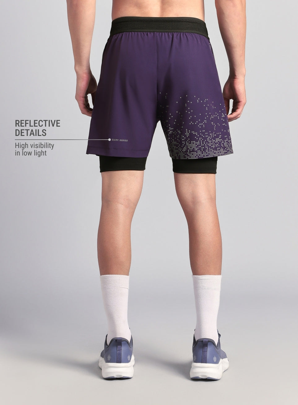 Men's Purple After Dark In-Built Tights Running Shorts