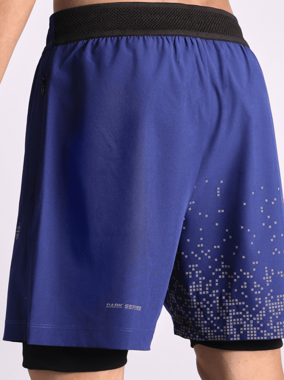 Men's Blue After Dark In-Built Tights Running Shorts