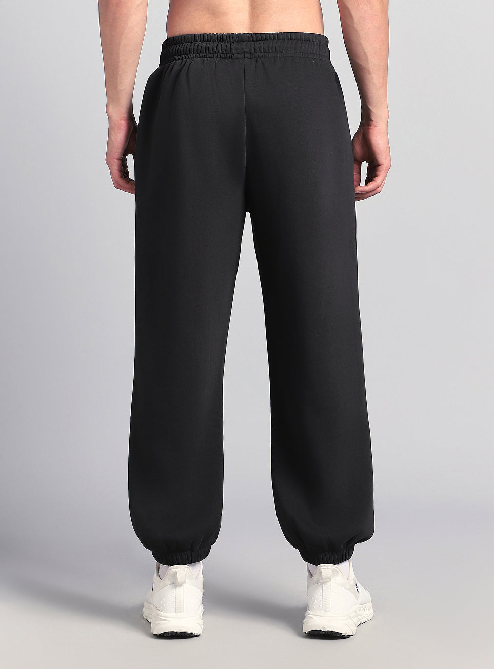 Men's Black Luxe Fleece Comfort Relaxed Fit Joggers