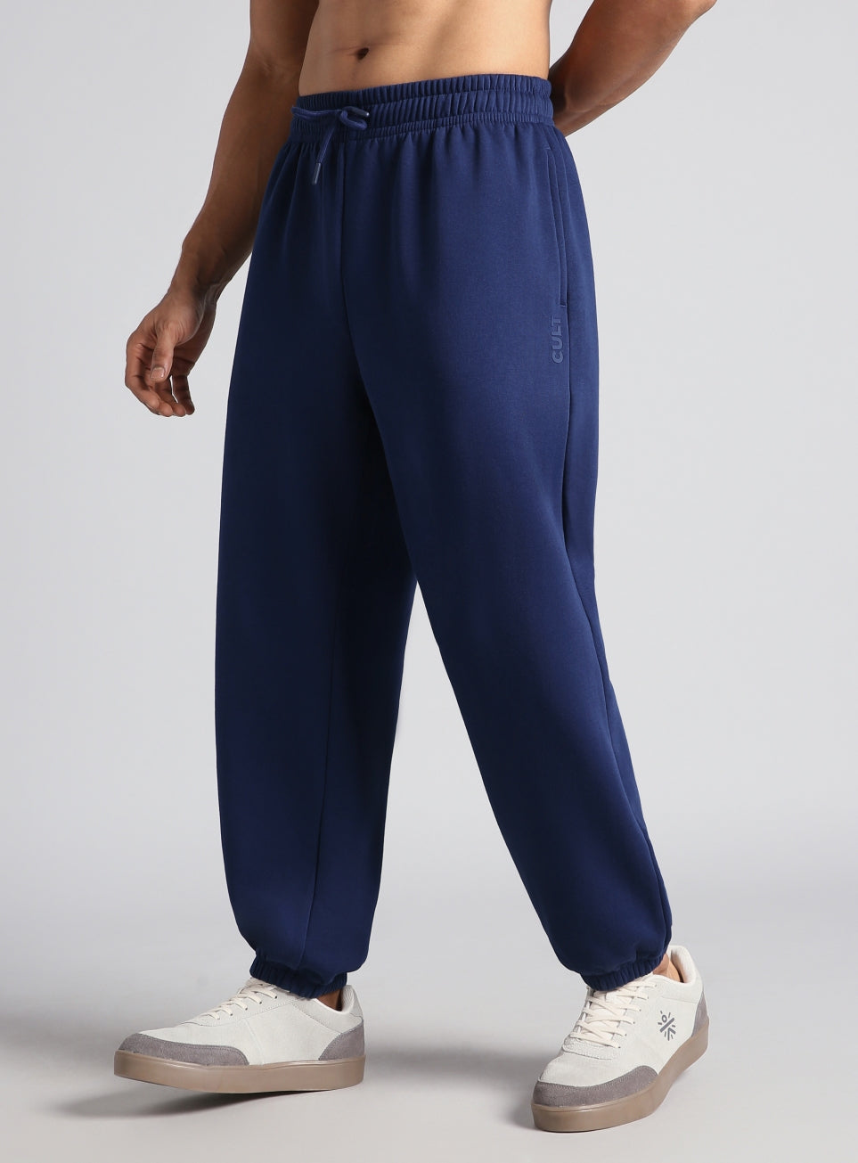Men's Navy Luxe Fleece Comfort Relaxed Fit Joggers