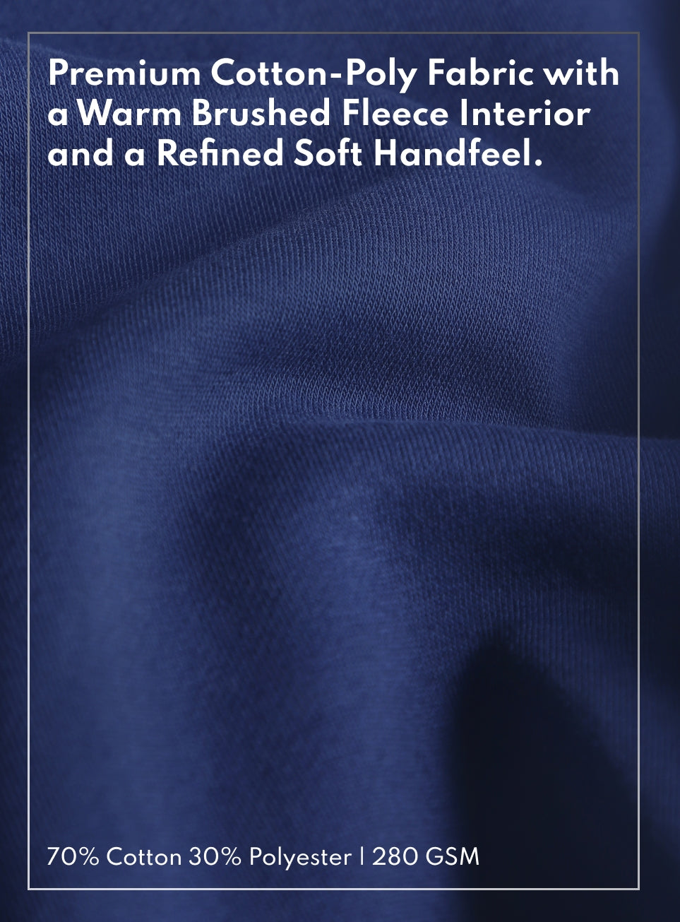 Men's Navy Luxe Fleece Comfort Relaxed Fit Joggers
