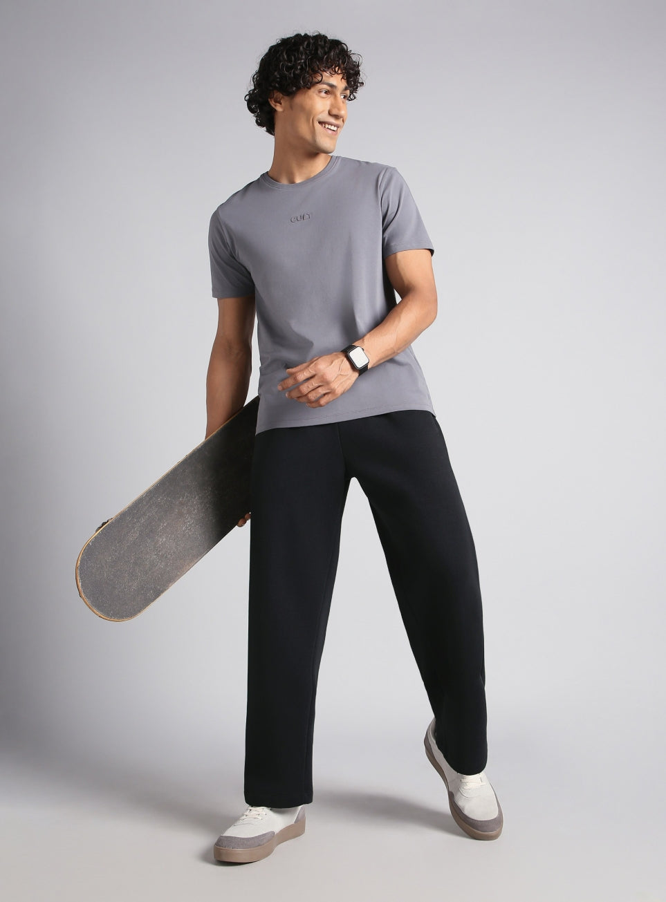 Men's Black Luxe Fleece Relaxed Fit Trackpants