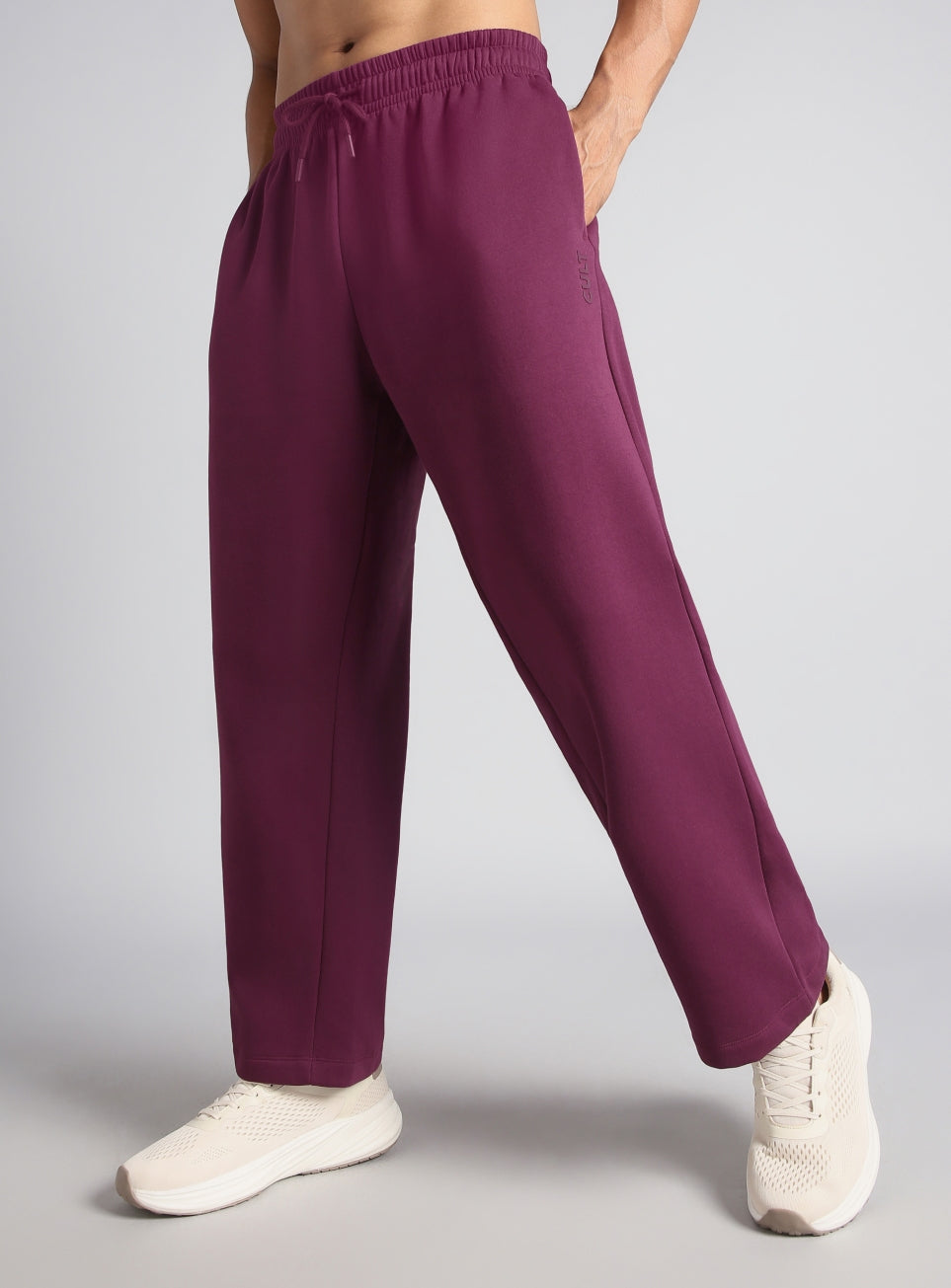 Men's Plum Luxe Fleece Relaxed Fit Trackpants