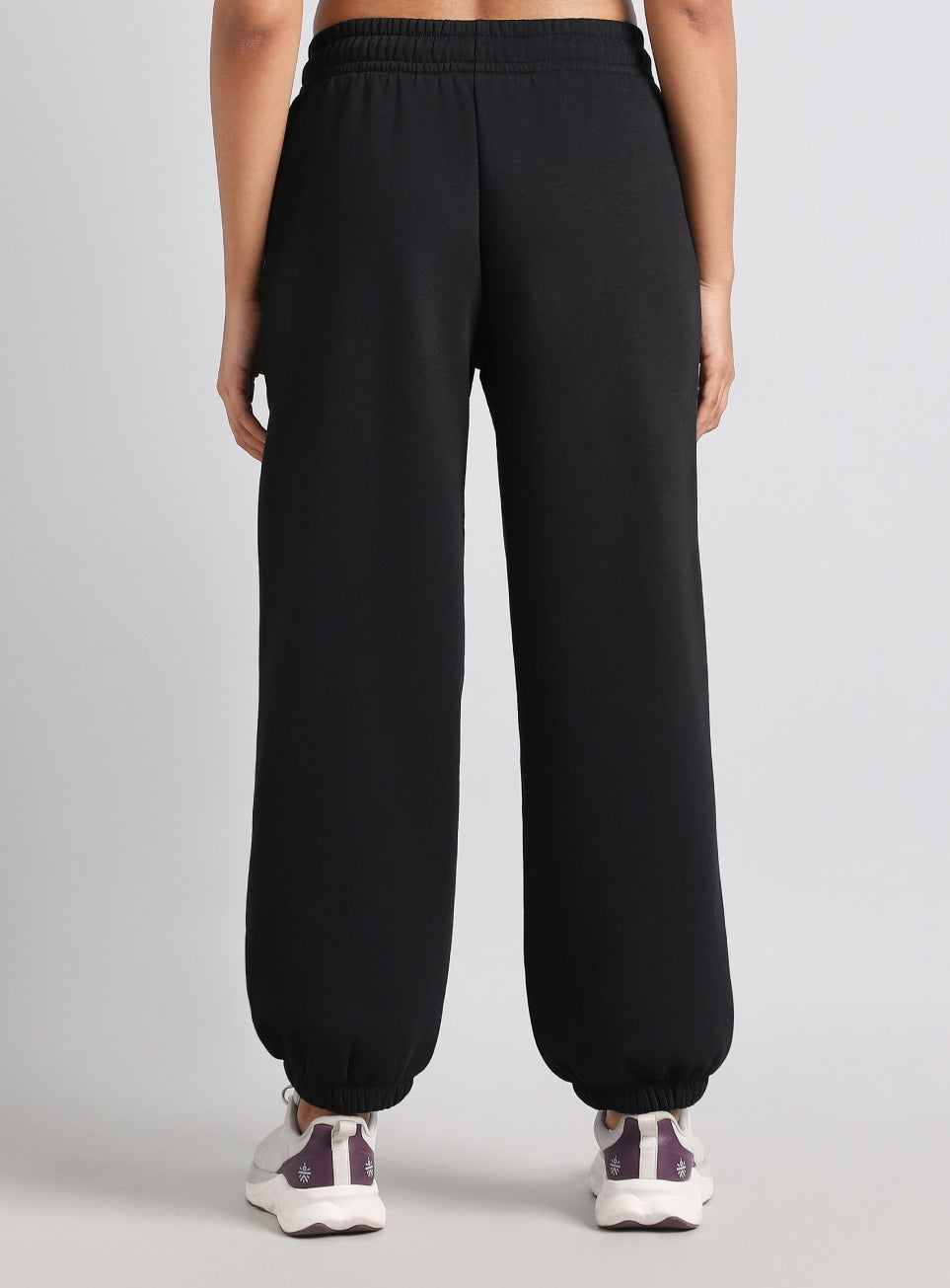 Women's Black Luxe Fleece Relaxed Fit Joggers