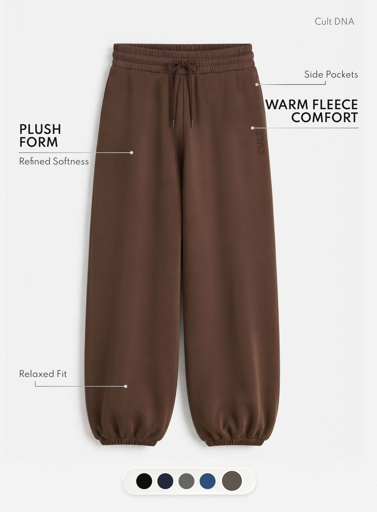 Women's Brown Luxe Fleece Relaxed Fit Joggers