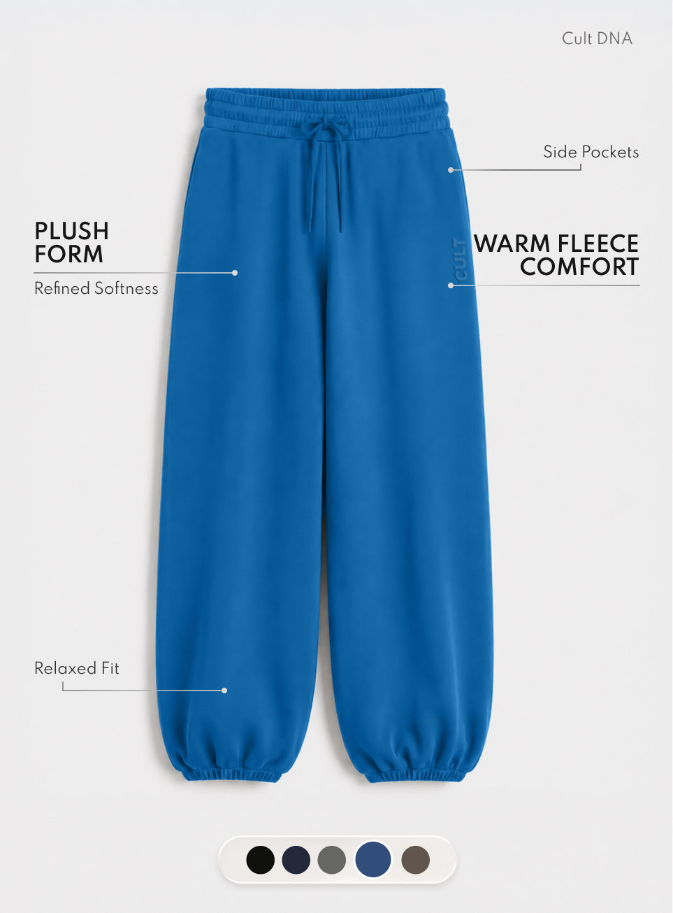 Women's Blue Luxe Fleece Relaxed Fit Joggers