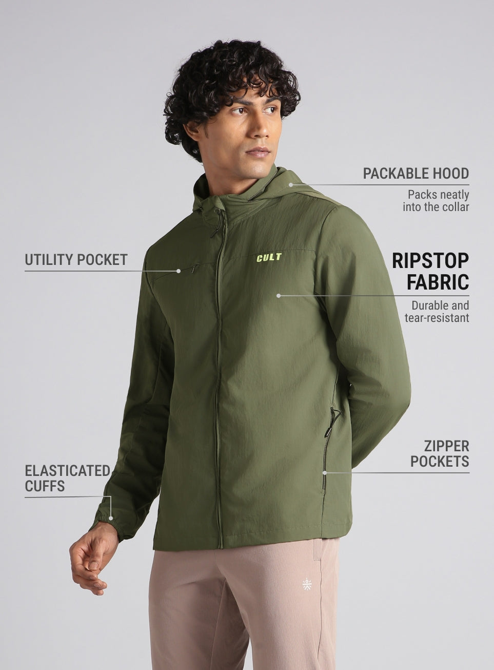 Men's Olive Trail Blaze Outdoor Jacket