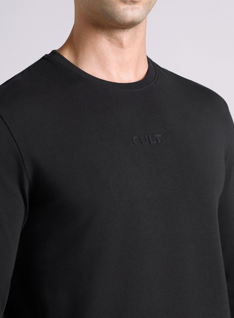 Men's Black Essential Regular Fit Full Sleeve T-shirt