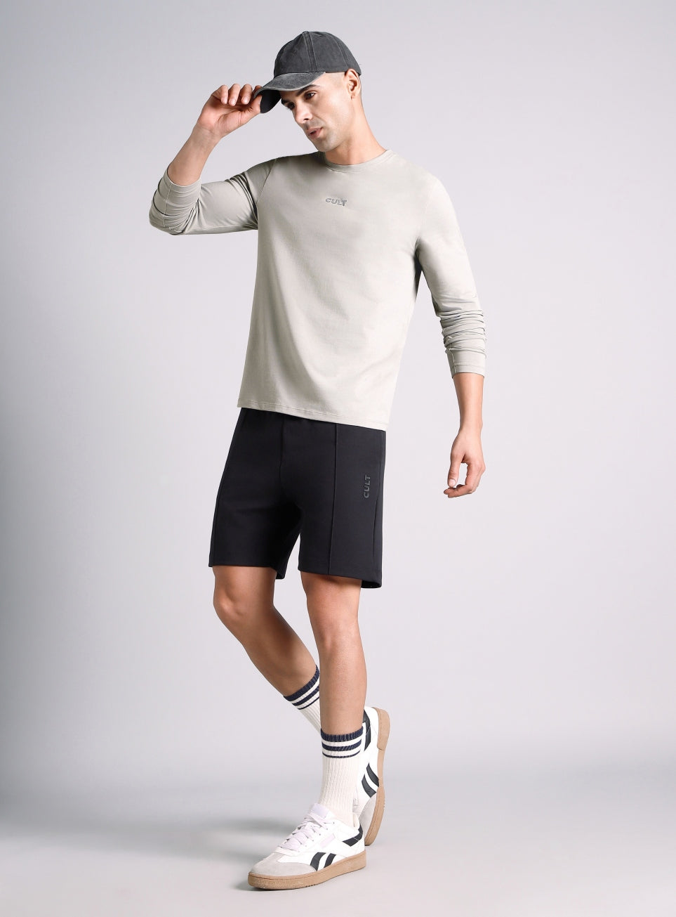 Men's Grey Essential Regular Fit Full Sleeve T-shirt
