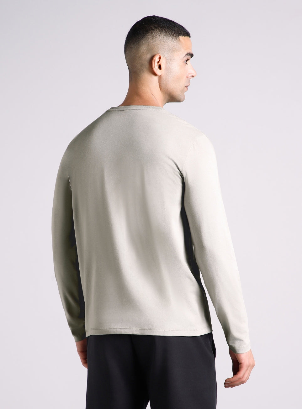 Men's Grey Essential Regular Fit Full Sleeve T-shirt