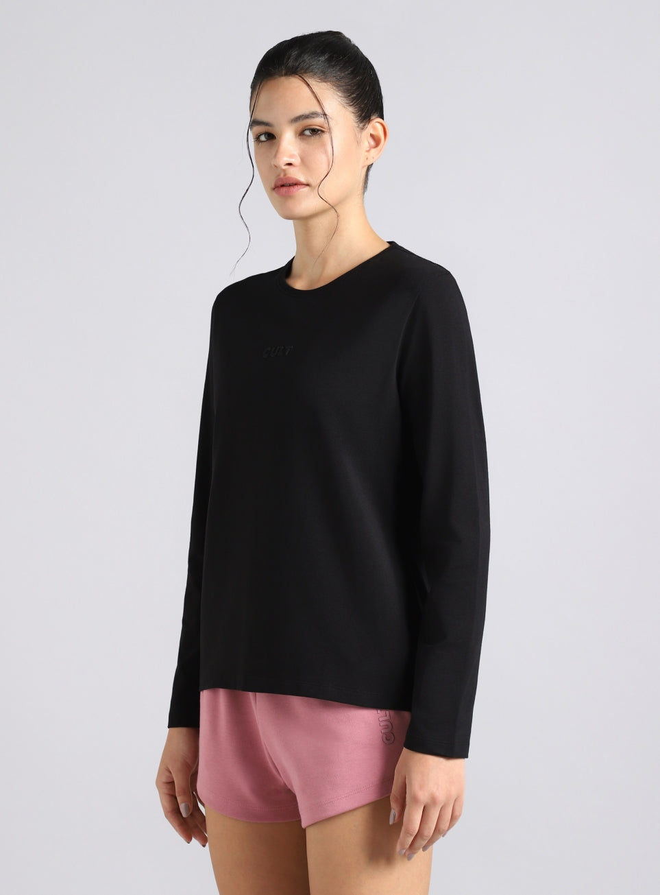 Women's Black Soft Form Classic Full Sleeves T-Shirt