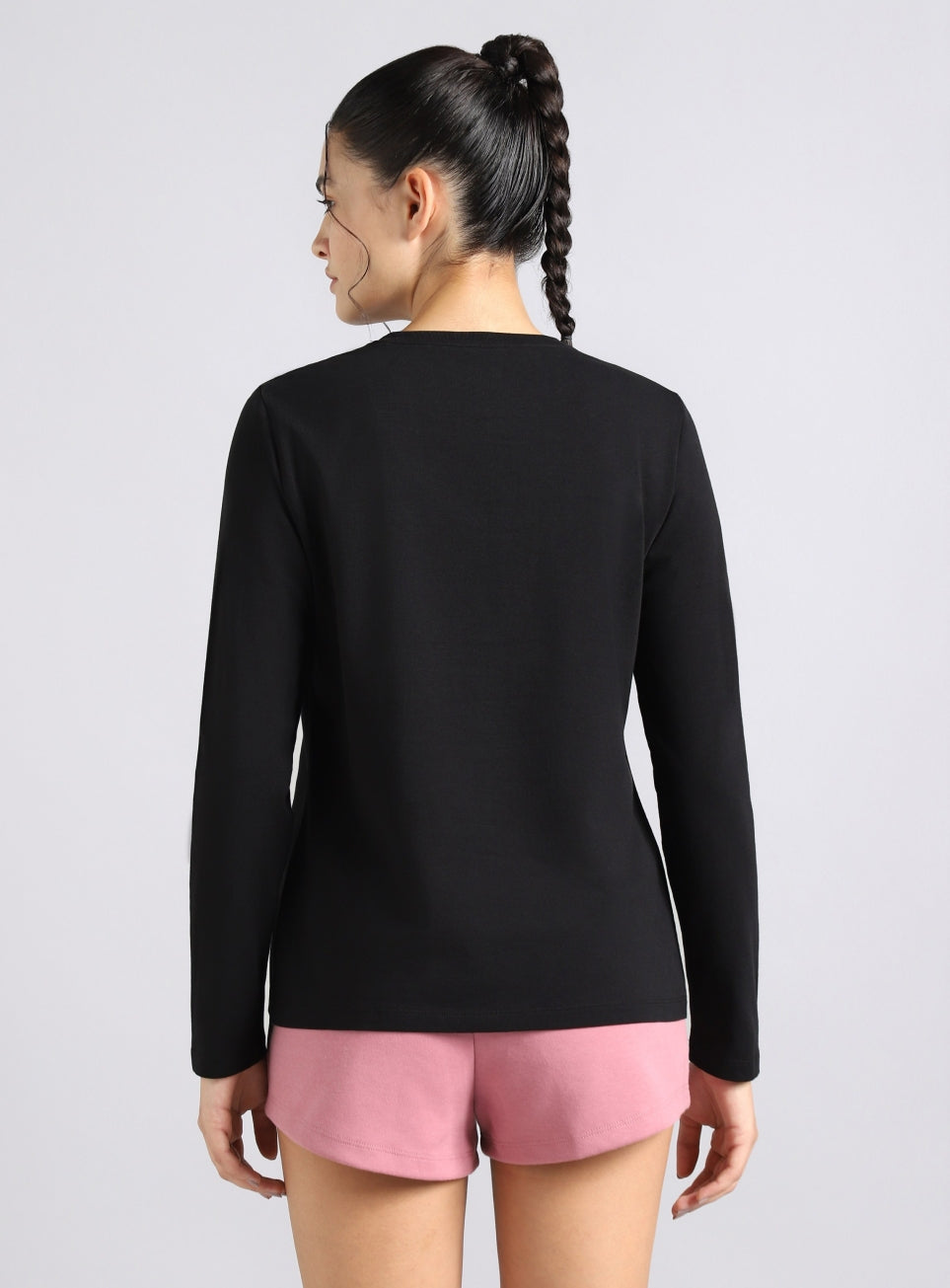 Women's Black Soft Form Classic Full Sleeves T-Shirt