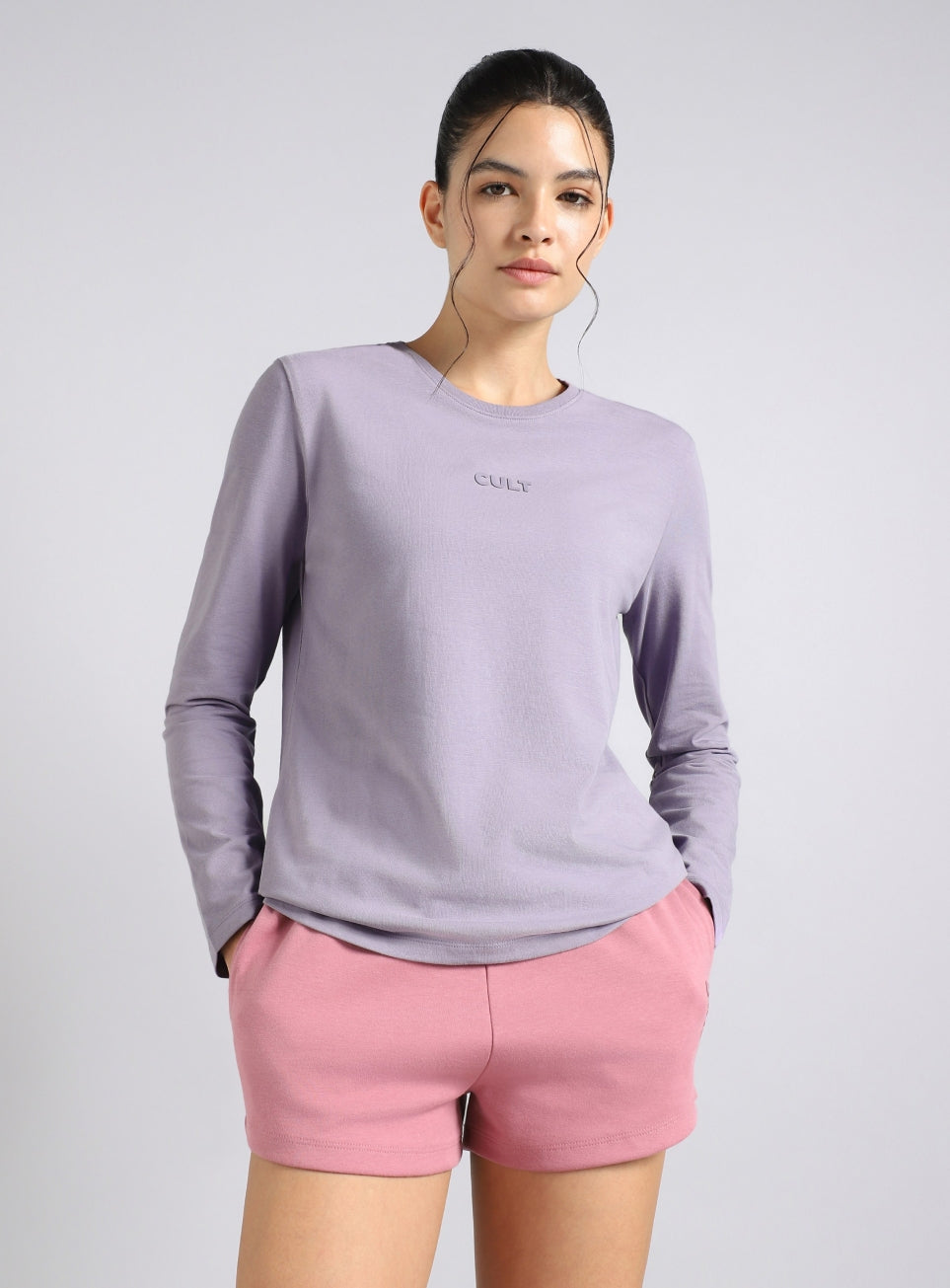 Women's Purple Soft Form Classic Full Sleeves T-Shirt
