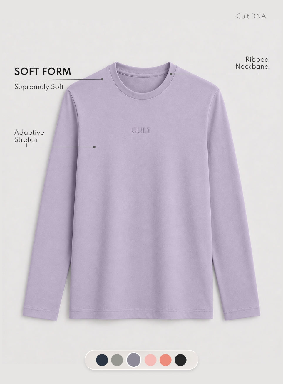 Women's Purple Soft Form Classic Full Sleeves T-Shirt