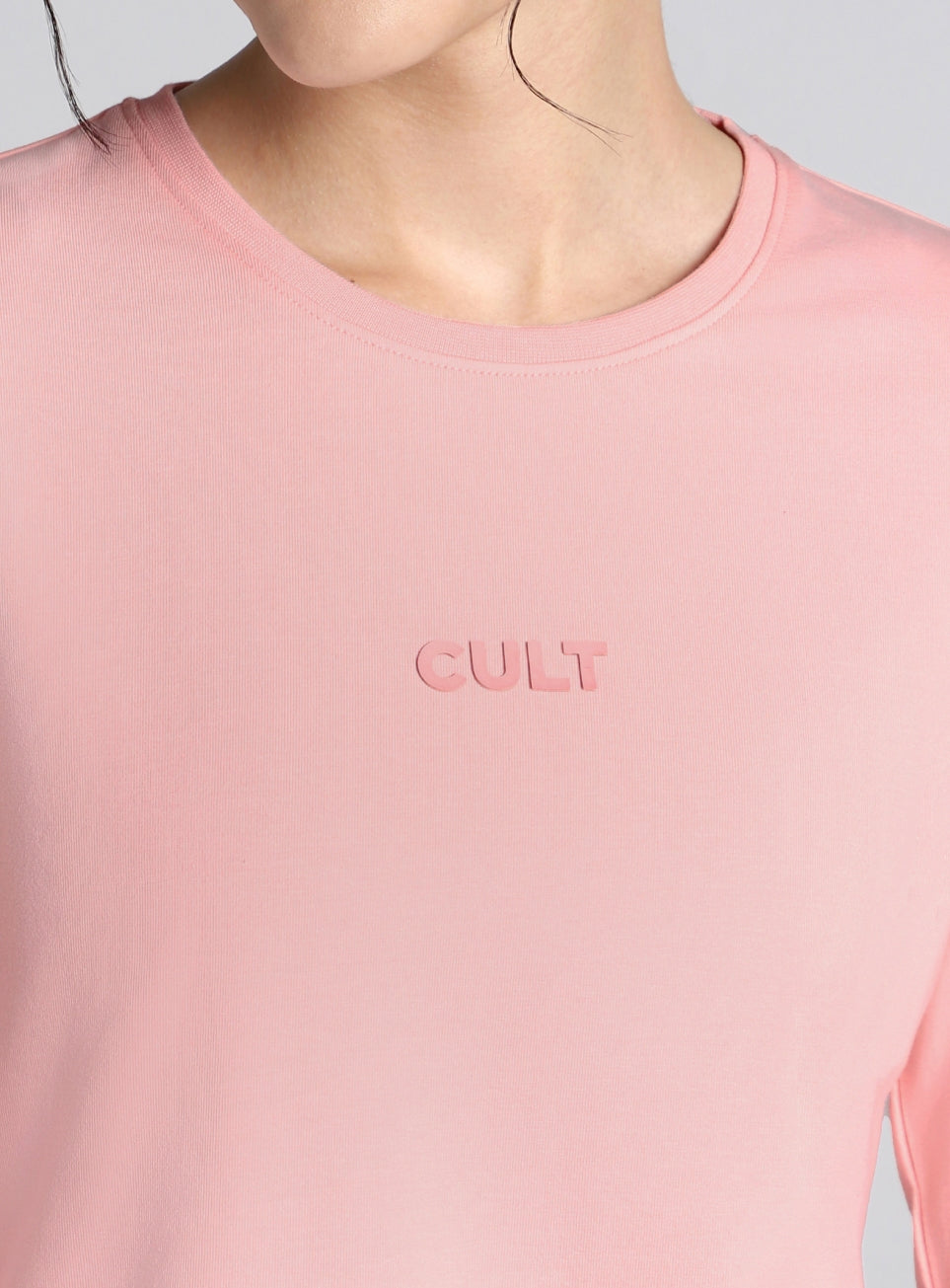 Women's Pink Soft Form Classic Full Sleeves T-shirt