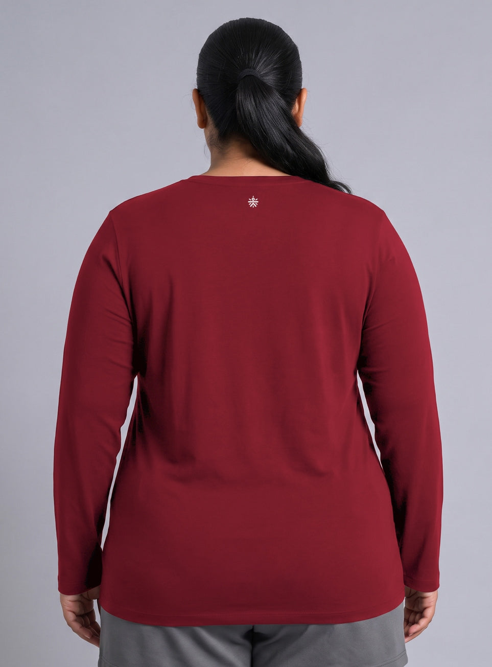 Women's Red Full sleeve Plus Size T-shirt