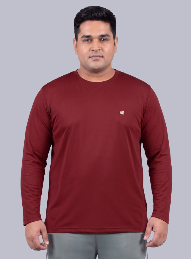 Men's Red Cult Play Solid Sleeve Plus Size T-shirt