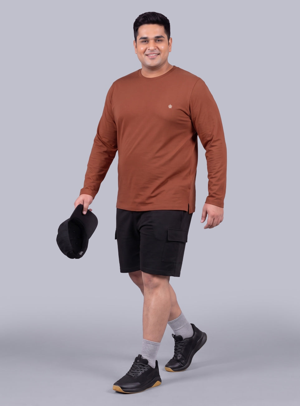Men's Rust Cult Play Solid Sleeve Plus Size T-shirt