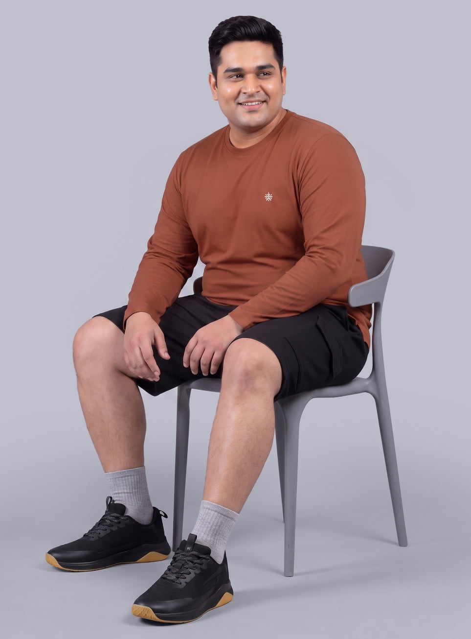 Men's Rust Cult Play Solid Sleeve Plus Size T-shirt