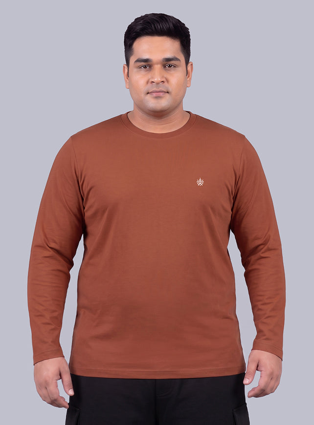 Men's Rust Cult Play Solid Sleeve Plus Size T-shirt