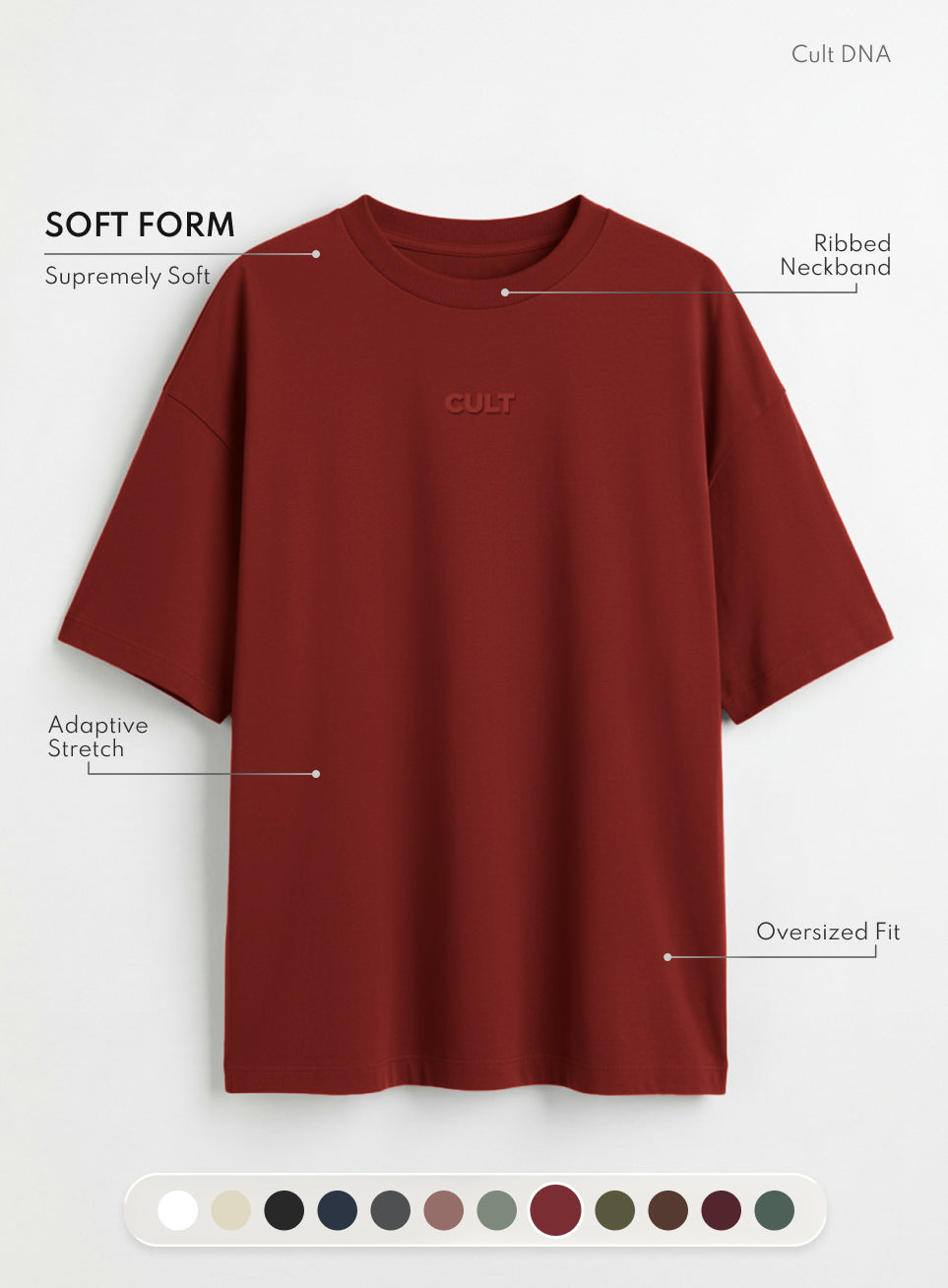Men's Rust Soft Form Oversized T-shirt
