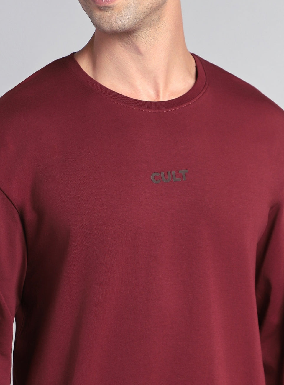 Men's Maroon Soft Form Full Sleeve Comfort T-shirt