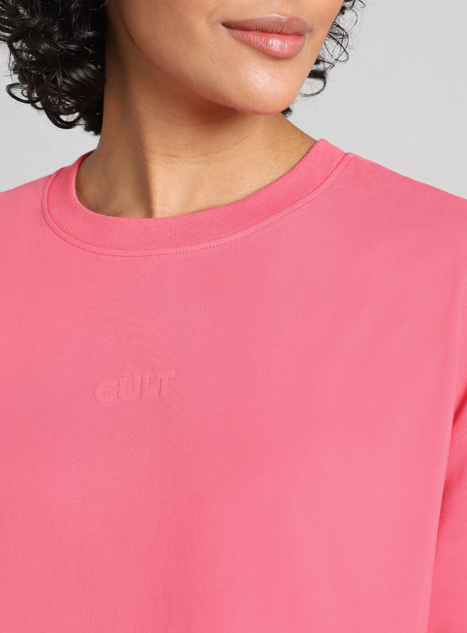 Women's Pink Soft Form Oversized Comfort T-shirt
