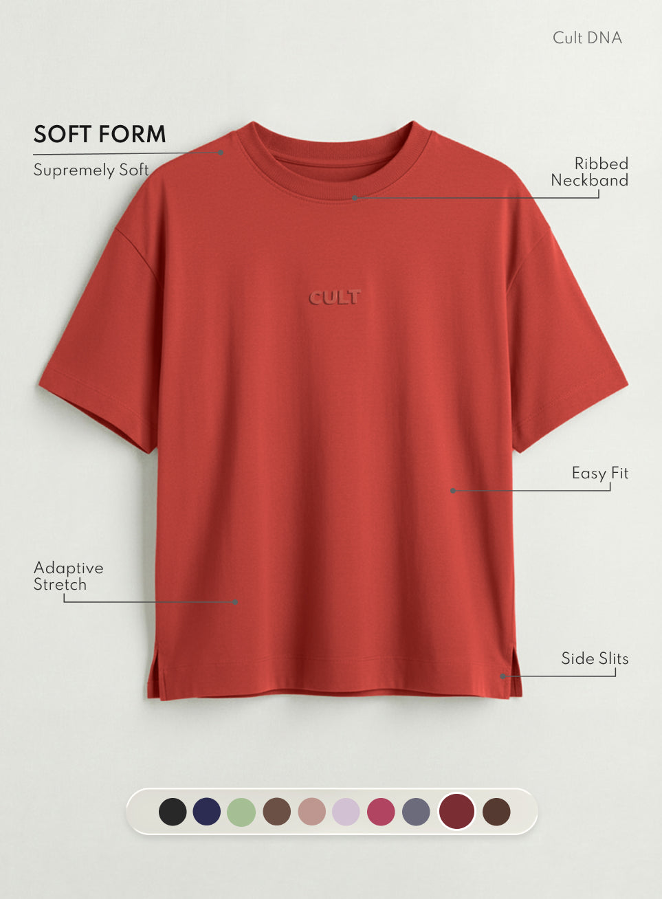 Women's Rust Soft Form Easy Fit Everyday T-shirt