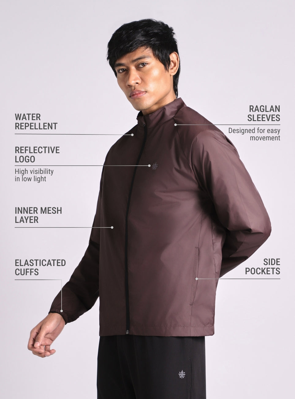 Men's Wine Night Run series Light weight Jacket