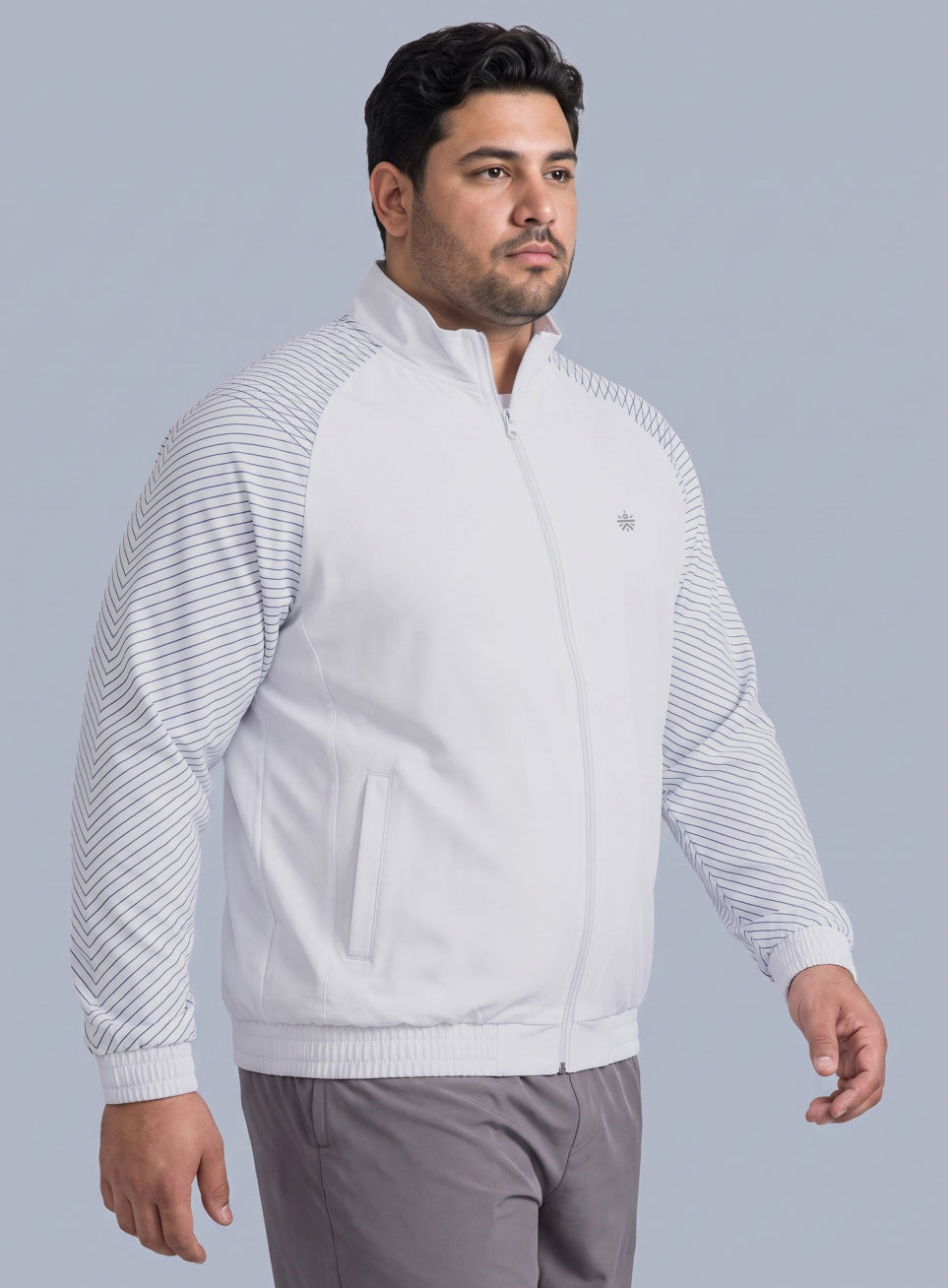 Men's White Day Run Essential Plus Size Jacket