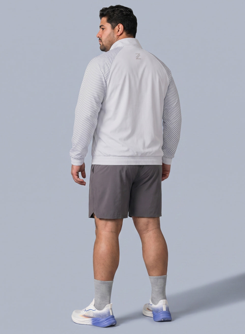 Men's White Day Run Essential Plus Size Jacket